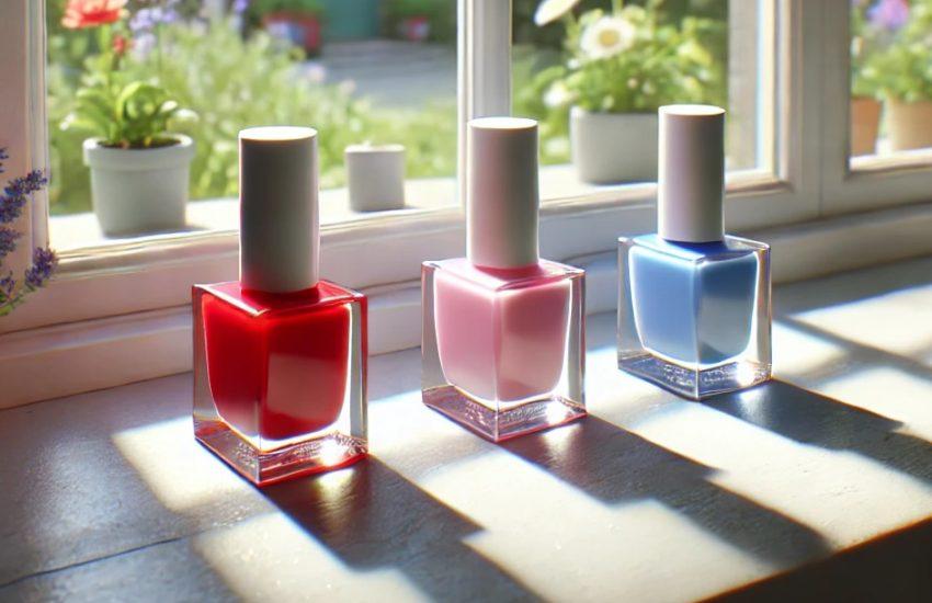 nail polish containers on a window sill